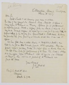 NRCC-CL 9-1-3098 Bernard N Nesbitt Letter dated 18th March 1917